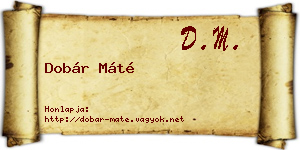 Dobár Máté névjegykártya